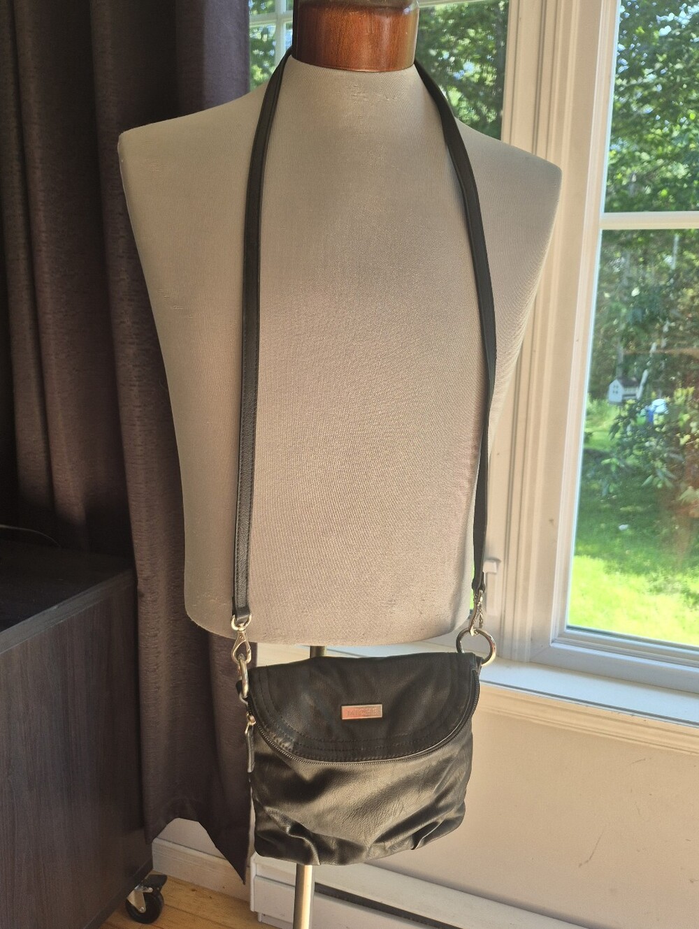 Miche Black Crossbody Bag with Silver Hardware